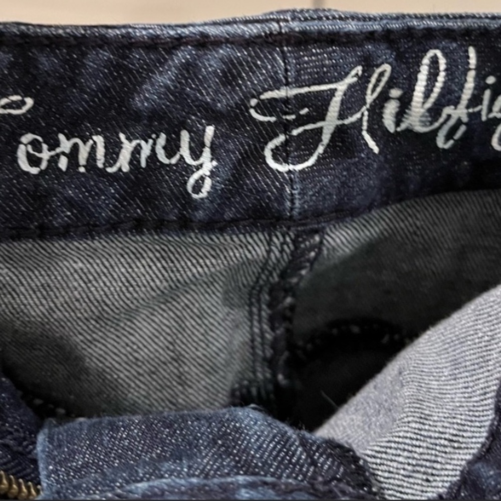 Tommy Hilfiger Dark Wash Denim Mini Skirt w/ Pockets! - Picture 3 of 5